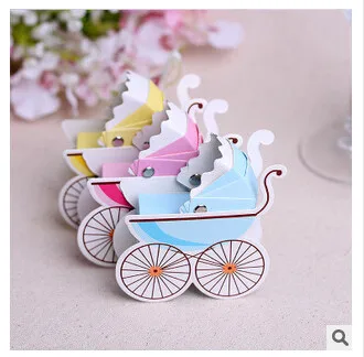 

PASAYIONE Baby Stroller Shaped Candy Box For Baby Shower Birthday Party Baby Carriage Containers For Chocolate Favors Souvenirs