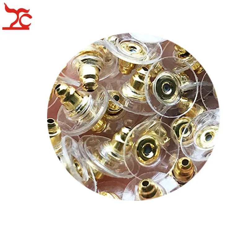 50Pcs Silicon Stud Earring Back Stoppers Gold Silver Plate Earring Post Nut Pad For Jewelry Finding And Components 11*6 mm