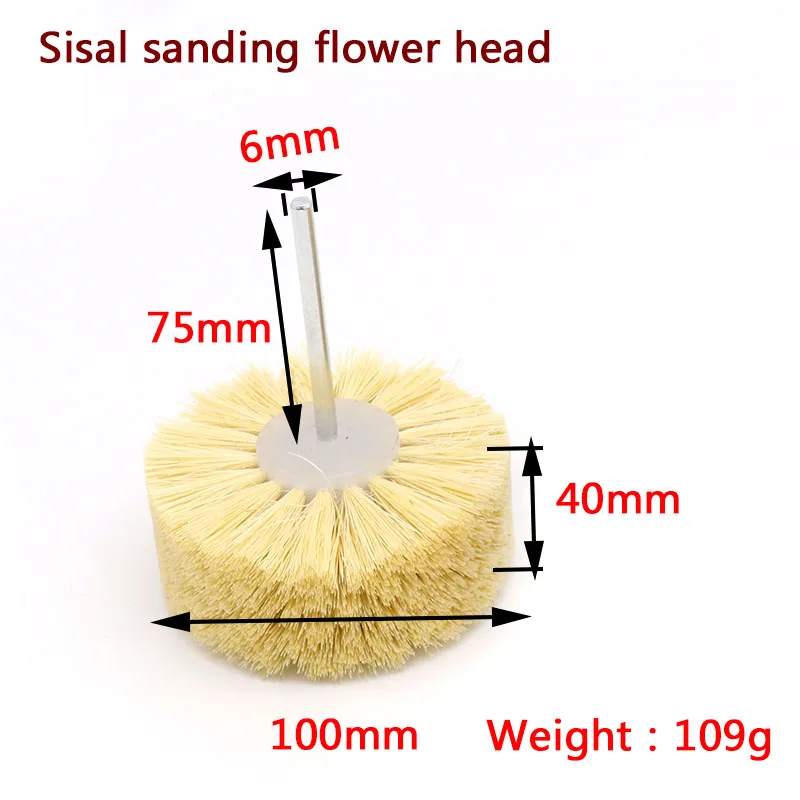 1 pcs Schurende Sisal Filament of Varken Haar Borstel Polijsten Slijpen Buffing Wiel Houtbewerking Voor Meubels Roterende Boor Gereedschap