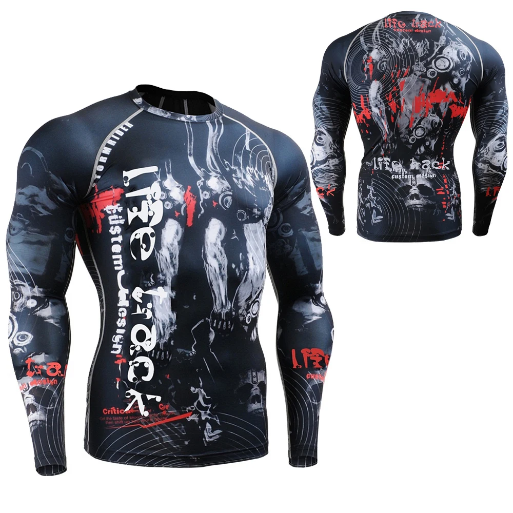 

Second Skin Running/Training/MMA Shirt with Complete Graphic Quick-drying Multiuse Gym Fitness Bodybuilding Compression Tights