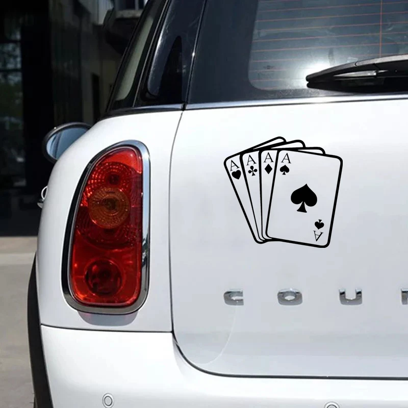 CK2218#15*16cm Four aces. Cards funny car sticker vinyl decal white/black car auto stickers for car bumper window