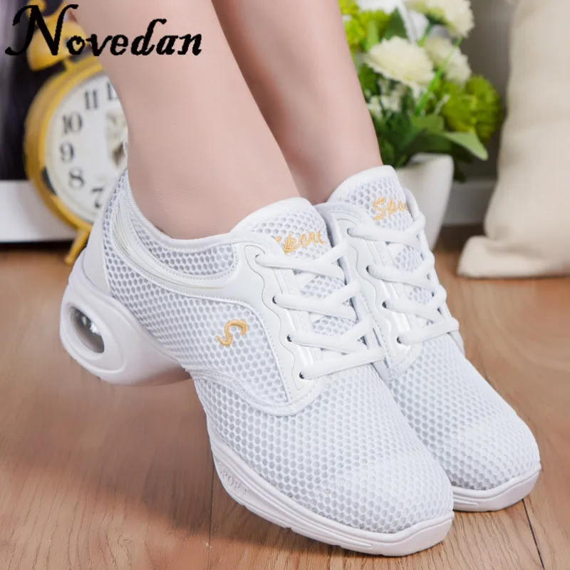 New 2017 Modern Women Dance Sneakers Jazz Dance Shoes Mesh Breathable Salsa Shoes Tennis Sneakers