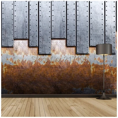 

Free shipping custom large murals retro heavy metal elements KTV lounge bar murals