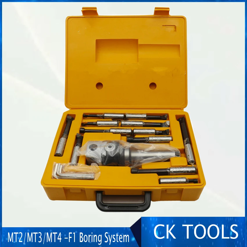 long tool life MT3 M12 Arbor F1 -12 50mm boring head and 9pcs 12mm boring bars boring head set 3/4 F1 boring head