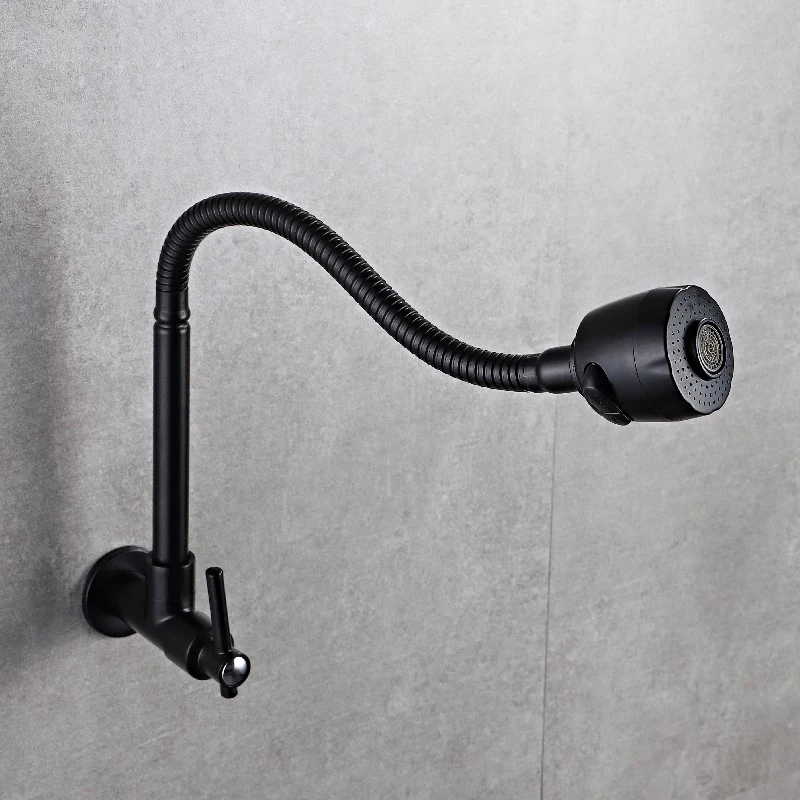 Black Faucet Wall Mounted Kitchen Faucet  Any Direction Kitchen Faucet Single cold Water Mixer B3301