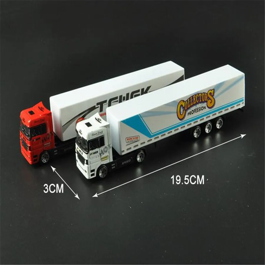 4 pz/lotto scala 1/87 per bambini in lega modello di auto trasportatore contenitore camion ragazzo giocattolo per bambini auto regalo per Ho treno Layout