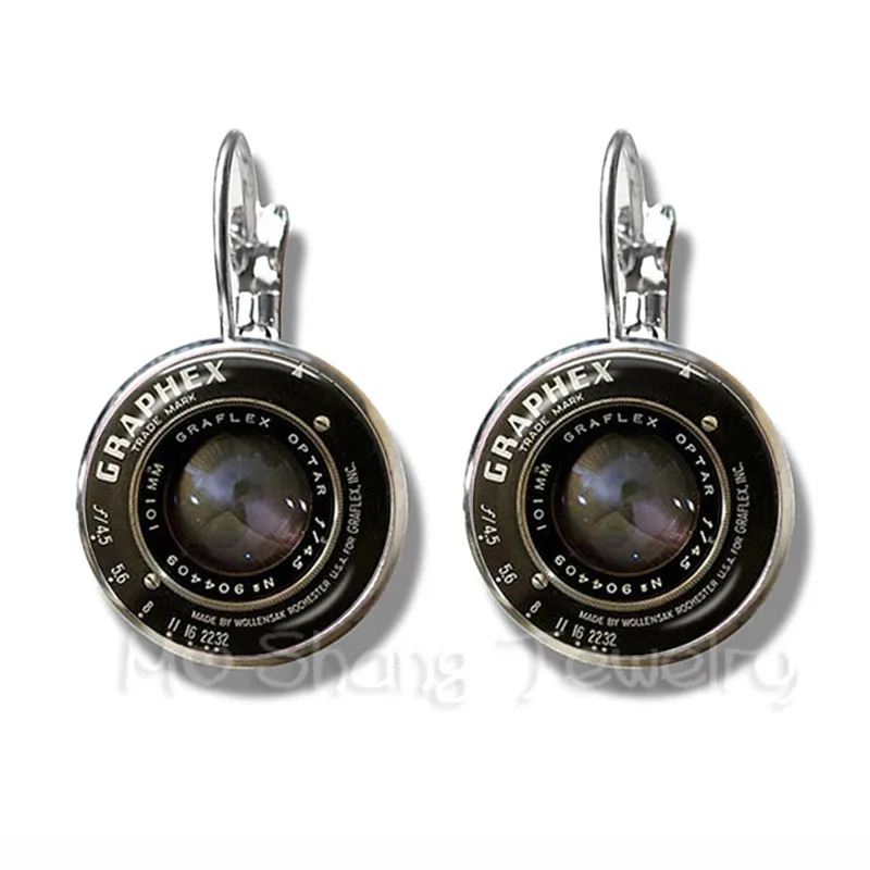 Dslr Lenses Art Picture Earrings Keep That Moment Forever Camera Lens Silver Plated Stud Earrings For Women Best Gift