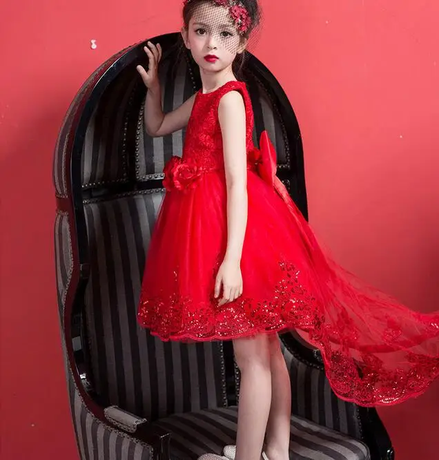 2017 Babe Flower Girl Dress Kids Prom Party Wedding Bridesmaid Ball Gown Children's Costume For Girl 3-12 Year Birthday Dresses