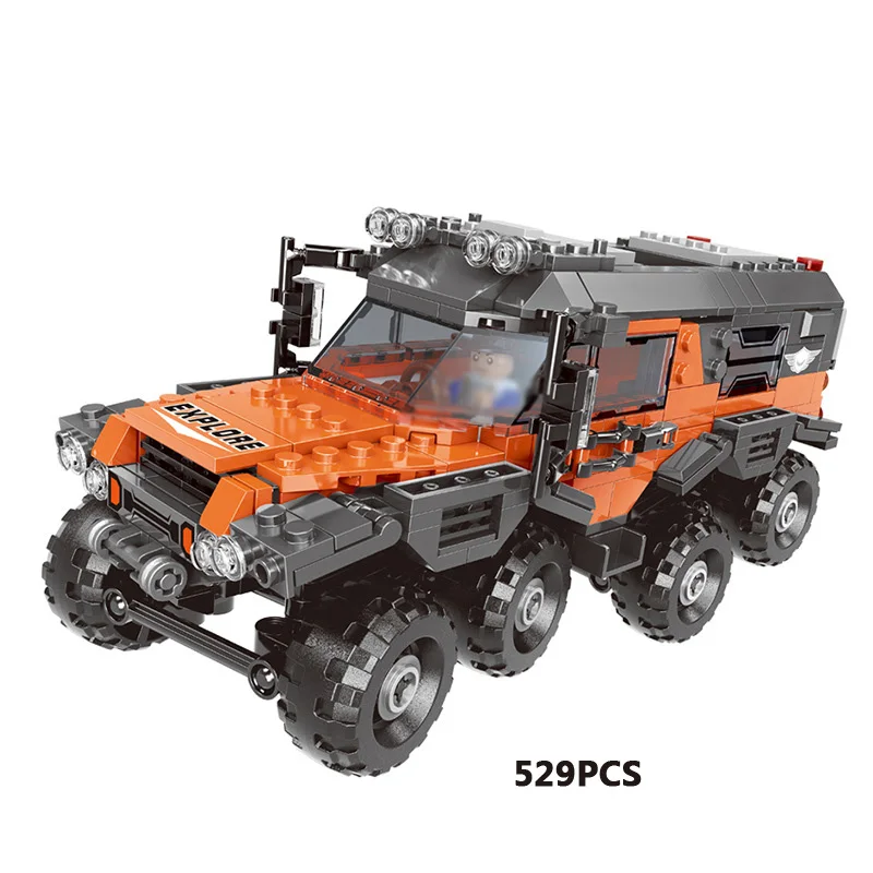 Technics Super atv Avtoros Shaman 8x8 ATV-5X building bricks mountain offroad adventure Siberia Conqueror brick toys gifts