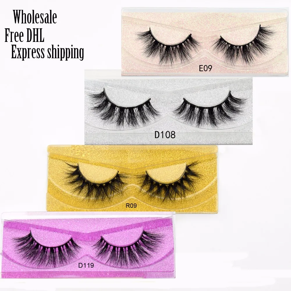 

Wholesale Free DHL 50 pairs Eyelashes 3D Mink Lashes Handmade Long False Eyelashes Beauty Makeup Full Strip Lashes Cilios