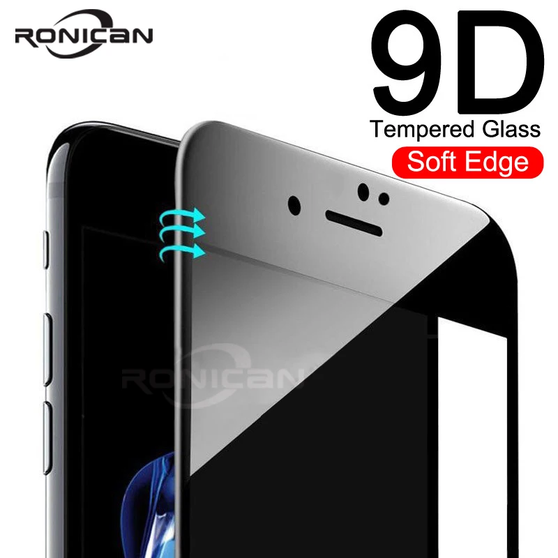 New 9D Full Cover Soft Edge Tempered Glass For iPhone 6 6s 7 8 Plus Screen Protector Film For iPhone X XR XS 11 12 ProMax Glass