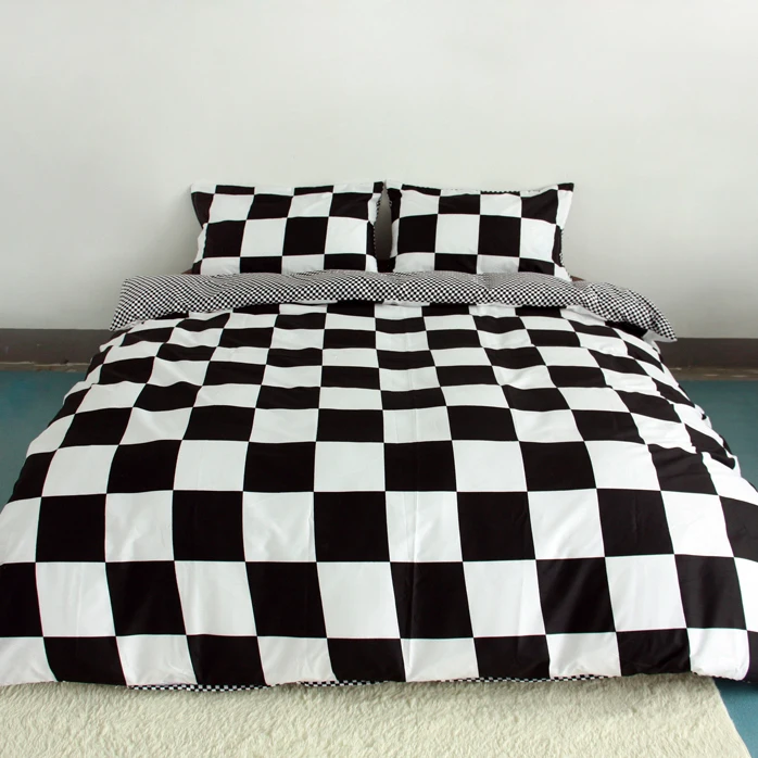 3 Pcs Duvet Cover set Super King Queen Size Customized Bedding sets Printing Not Ball Not Fade Bed Set Black And White