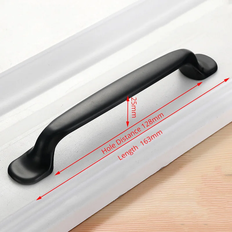 KAK 10 Stück schwarze Schrankgriffe im amerikanischen Stil aus massiver Aluminiumlegierung für Küchenschrank, Schubladenknöpfe, Möbelgriff-Hardware