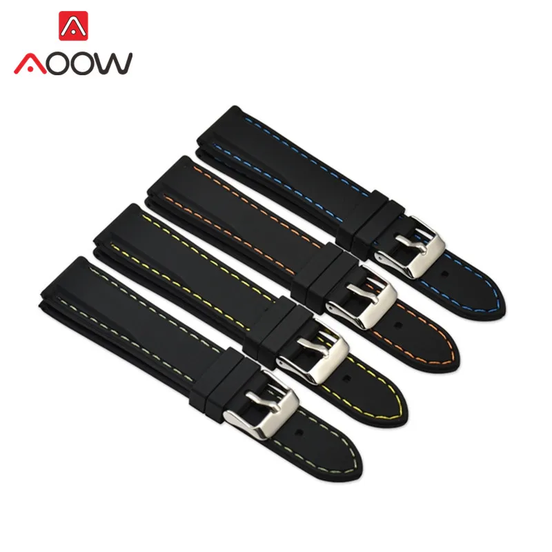 16mm 18mm 20mm 22mm 24mm Silicone Watchband Sport Waterproof Men Women Quick Release Bracelet Band Strap for Gear S3 Ticwatch