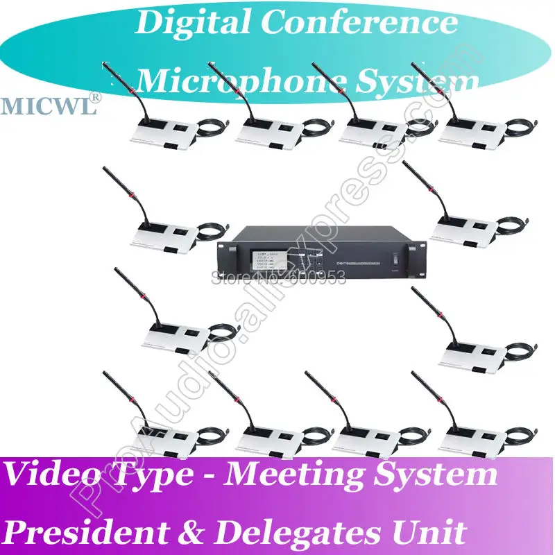 MICWL Video Teleconference function Wired Digital Microphone Meeting Conference System Chairman Delegate Unit