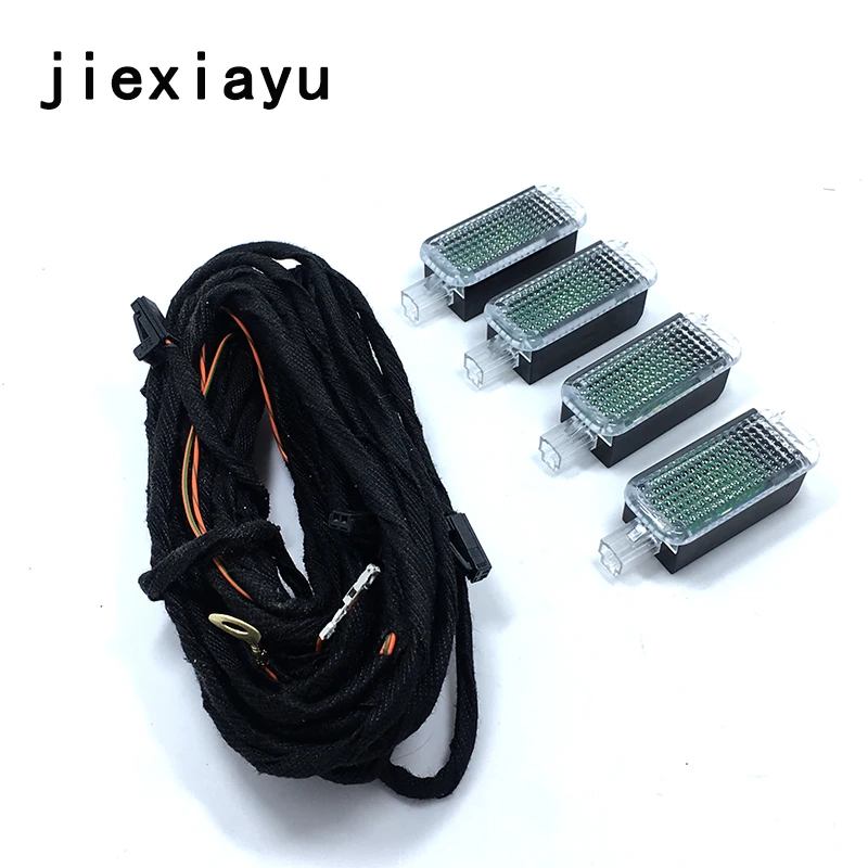 1 zestaw światła LED wnętrza Footwell i kabel do golfa Jetta MK5 MK6 Passat B6 B7 Tiguan Seat Octavia Leon 3AD 947 409