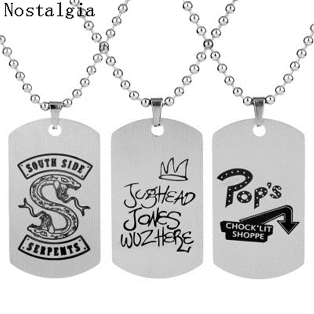 Stainless Steel Dog Necklace Riverdale South Side Serpents Chock'lit Shoppe Jughead Jones Pendants Necklaces Women Men Jewelry