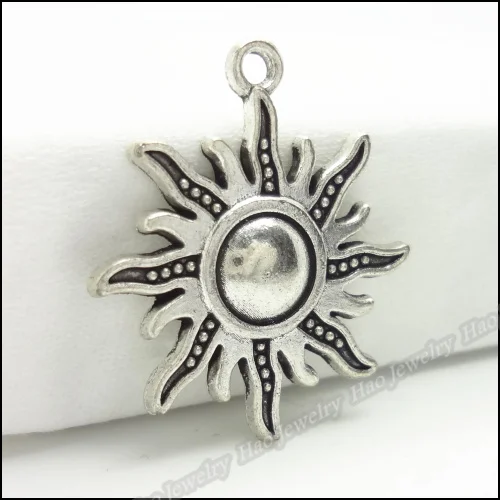 70pcs Vintage Charms Sun  Pendant Tibetan silver Zinc Alloy Fit Bracelet Necklace DIY Metal Jewelry Findings