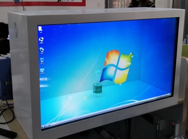 Winkelcentrum Touch Interactieve Lcd Transparante Digitale Reclame Kiosk Met Pc Computer Ingebouwde