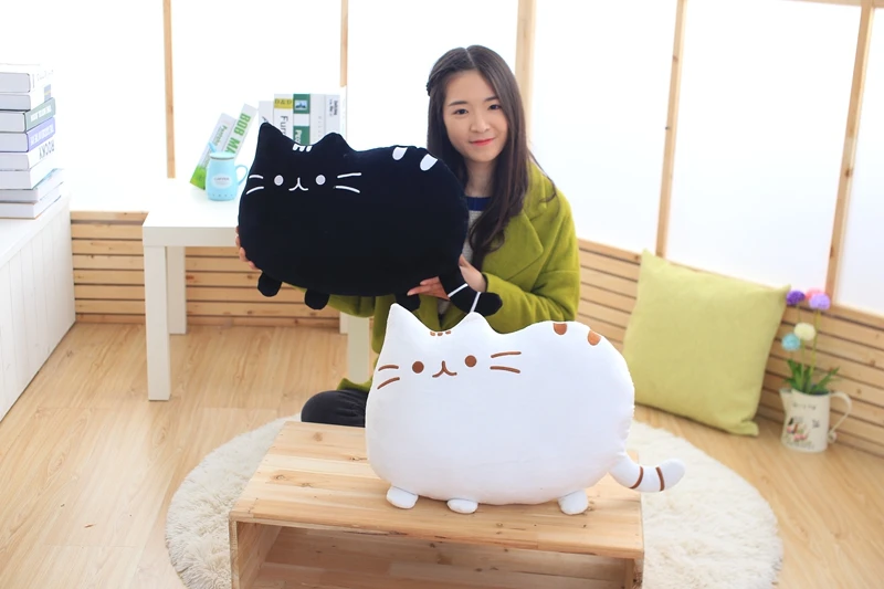 Kawaii Cat Pillow With PP Cotton inside Biscuits Kids Toys Doll Plush Baby Toys Big Cushion Cover Peluche Gift for friends kids