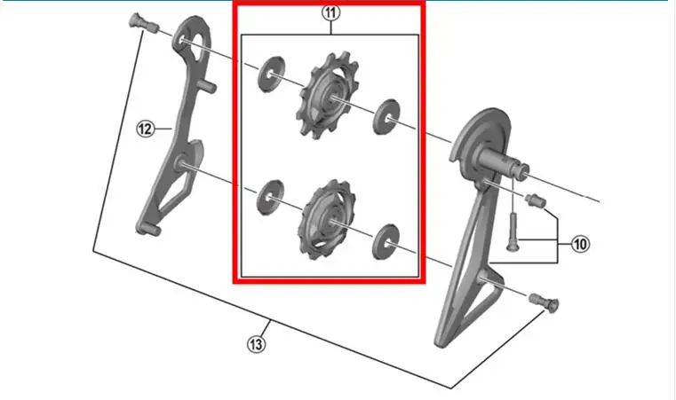 Shimano XT M773 DYNA-SYS High Grade PULLY SET Suitable For RD-M773 Guide and Tension RD-M773 Set Original Shimano Parts