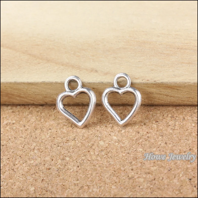 

Wholesale 200 pcs Vintage Charms Love Heart Pendant Antique silver Fit Bracelets Necklace DIY Metal Jewelry Making 60047