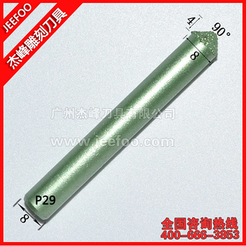 

P29-8*4*90degree Tapered Ball End Mill , V Ball End Milling Cutter CNC Diamond Tools for Stone Carving Tools