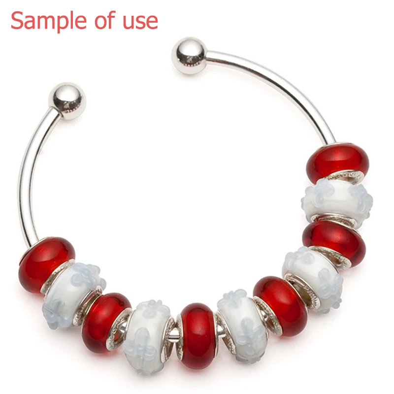 Women Stainless Steel Starter Bracelet Bangle DIY Jewelry Fit Charm Beads Drop Shipping