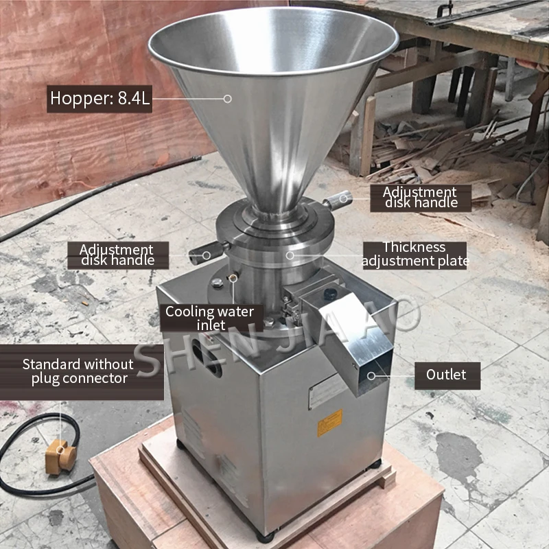 380V Vertical Colloid Refiner Grinding Peanut Butter Grinding Sauce Machine JMC-80 Stainless Steel Colloid Grinding Machine 1PC