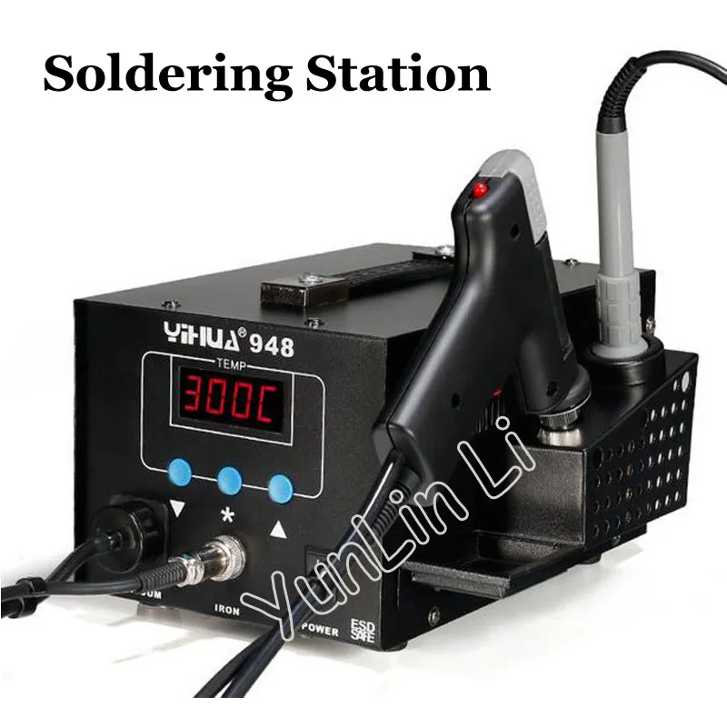 YIHUA-948 Digital Tin Gun Desoldering Station Suction Gun LED Welding Station 2 in 1 Smart Suction Rework Station