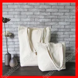 50 pezzi all'ingrosso Eco Blank Canvas Cotton Shopping Bag Tote Size muslimah