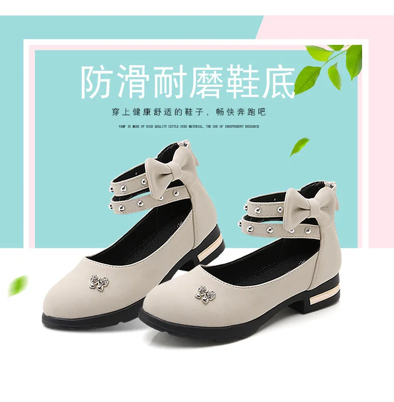 Shorha Meisjes Schoenen Voor Party Enkelband Lederen Schoenen Grote Meisjes Prinses Schoenen Vlinder-Knoop Jurk Schoenen Baby Kids 2-14 Jaar
