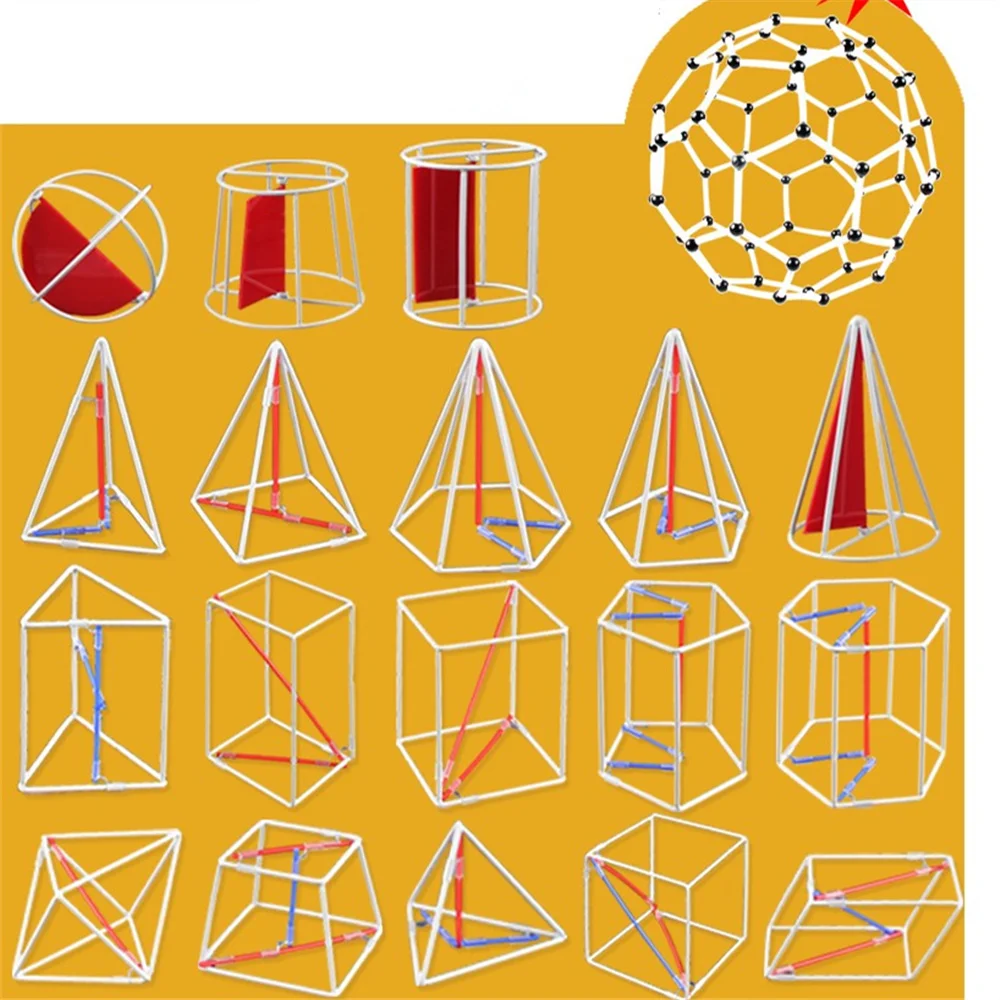 19 Sets Solid Geometry Teaching Geometric Model Teaching Aids Present Portable Auxiliary Line