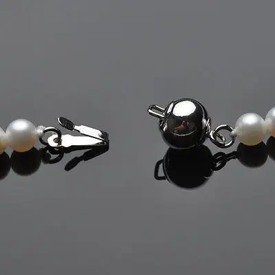 Lovely 6-7mm white AAA+ pearl necklace 925 clasp jewelry lady's $ Jewelry Luxury Girls Wedding