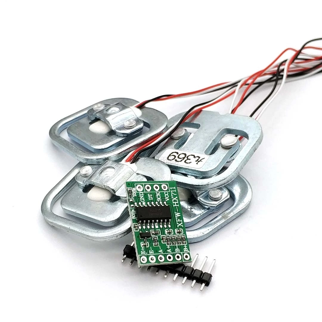 جديد 4 قطعة 50 كجم الإنسان مقياس الجسم تحميل خلية المقاومة سلالة الوزن الاستشعار + HX711 إعلان وحدة الضغط مجسات قياس أدوات