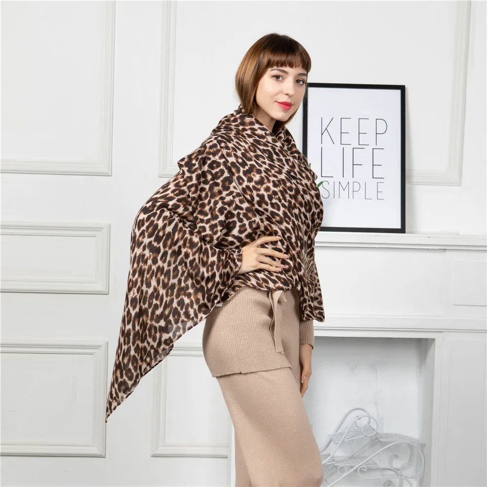 Jinjin.QC New Scarf Women Viscose Material Animal Print detail Casual Print No Pattern 180*90cm Fashionable Lightweight Scarves