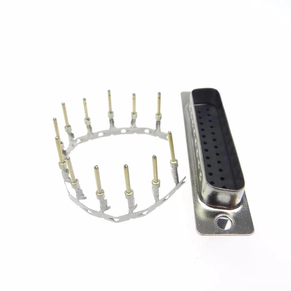 

10pcs/lot DB25-25pin terminal crimping type socket with the screws machine cable DB25 male connector
