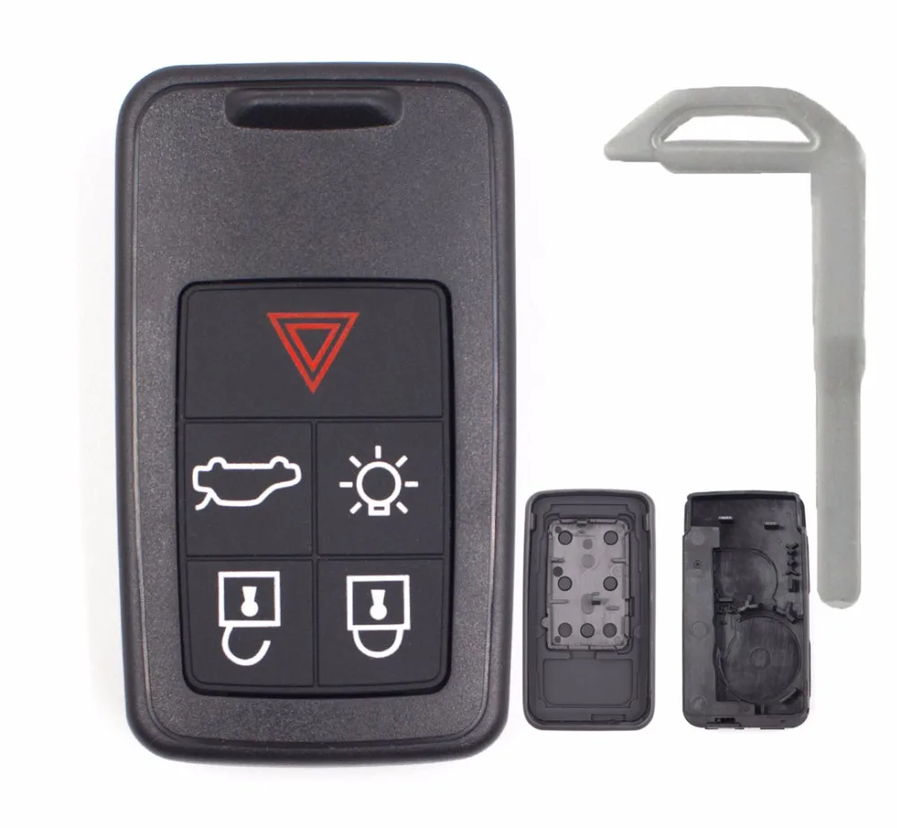 KEYECU 5/6 Кнопка Smart Remote Key Shell Чехол Корпус с брелком для 2007 2008 2009 2010 2011 2012 2013 Volvo S60 S80 V60 V70 XC60 XC70