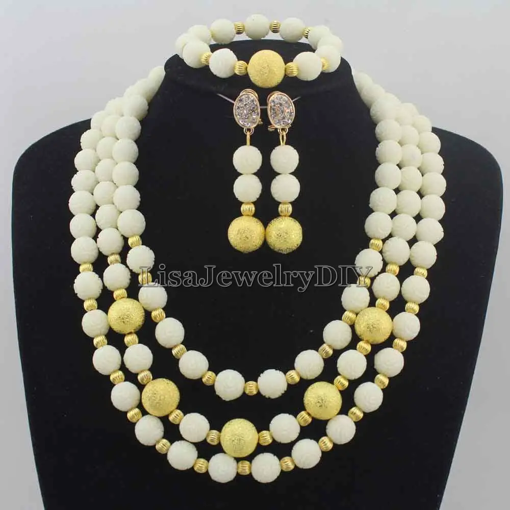 

African Jewelry Set Nigerian Beads Wedding Jewelry Set Bridal Statement Coral Jewelry Set Free Shipping HD6906