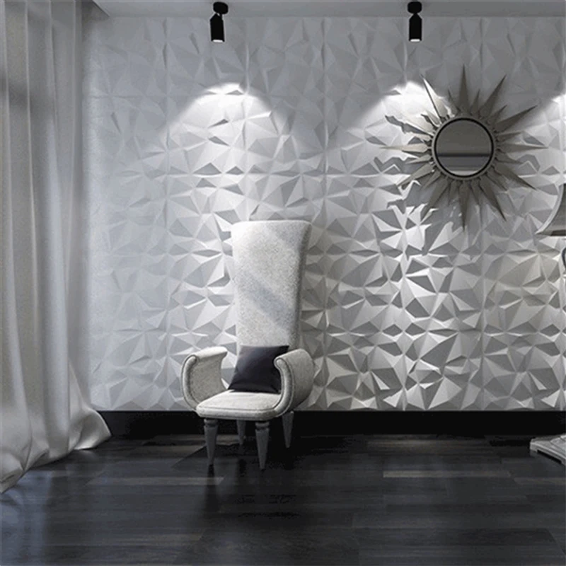 iProPower 3D-wandpanelen, wanddecoratie, tegels, diamant gestructureerd design, pvc, waterdicht, 30 x 30 cm, 25 stuks