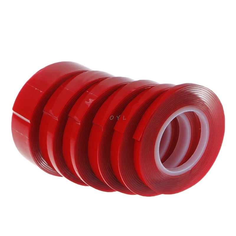 Red Double Sided Adhesive Sticker Tape Ultra High Strength Mounting Transparent No Traces Sticker for Car Auto Interior Fixed