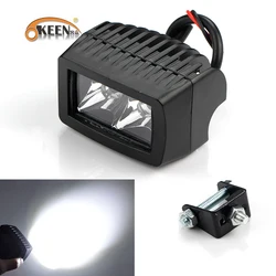 OKEEN 10W 12V Waterproof LED Work Light Bar Spotlight Flood Lamp Offroad LED Work Car Lights 24V White 6000K for Ford Toyota SUV