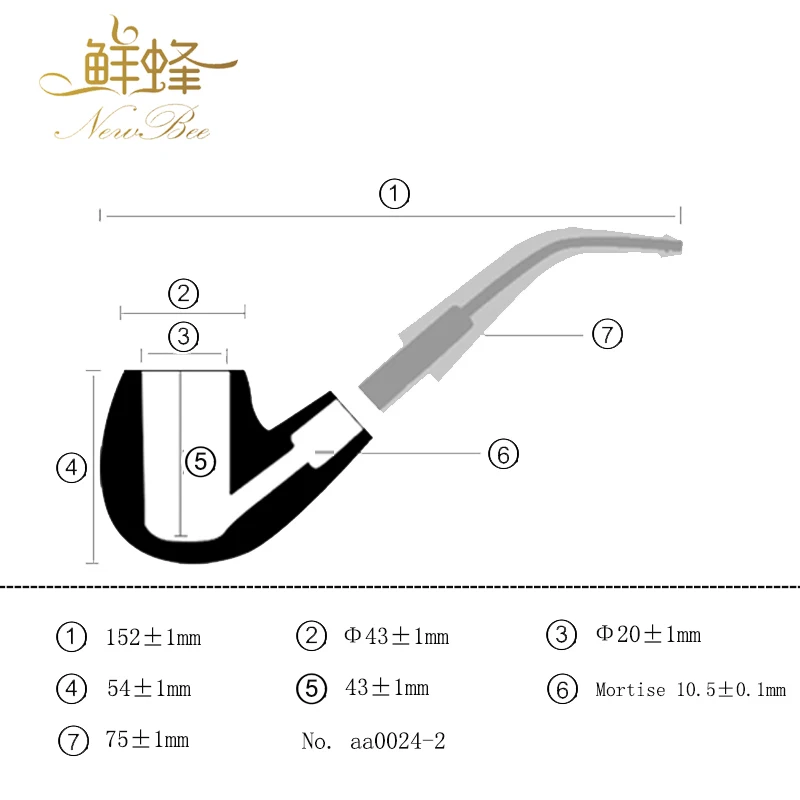 NewBee شحن 10 التدخين أدوات كيت شوك الخشب اليدوية أنابيب التبغ المعادن حلقة ديكور عازمة التدخين الأنابيب مع 9 مللي متر تصفية aa0024-2
