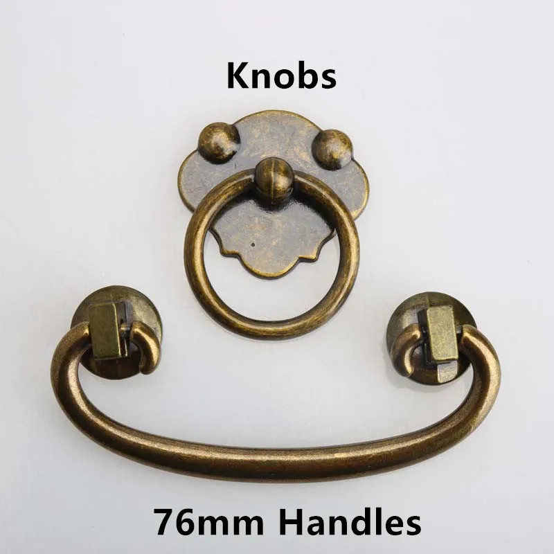 

Bronze drop rings drawer knob handle 3" antique brass dresser cabinet pull handle Rustico retro furniture hardware handles 76mm