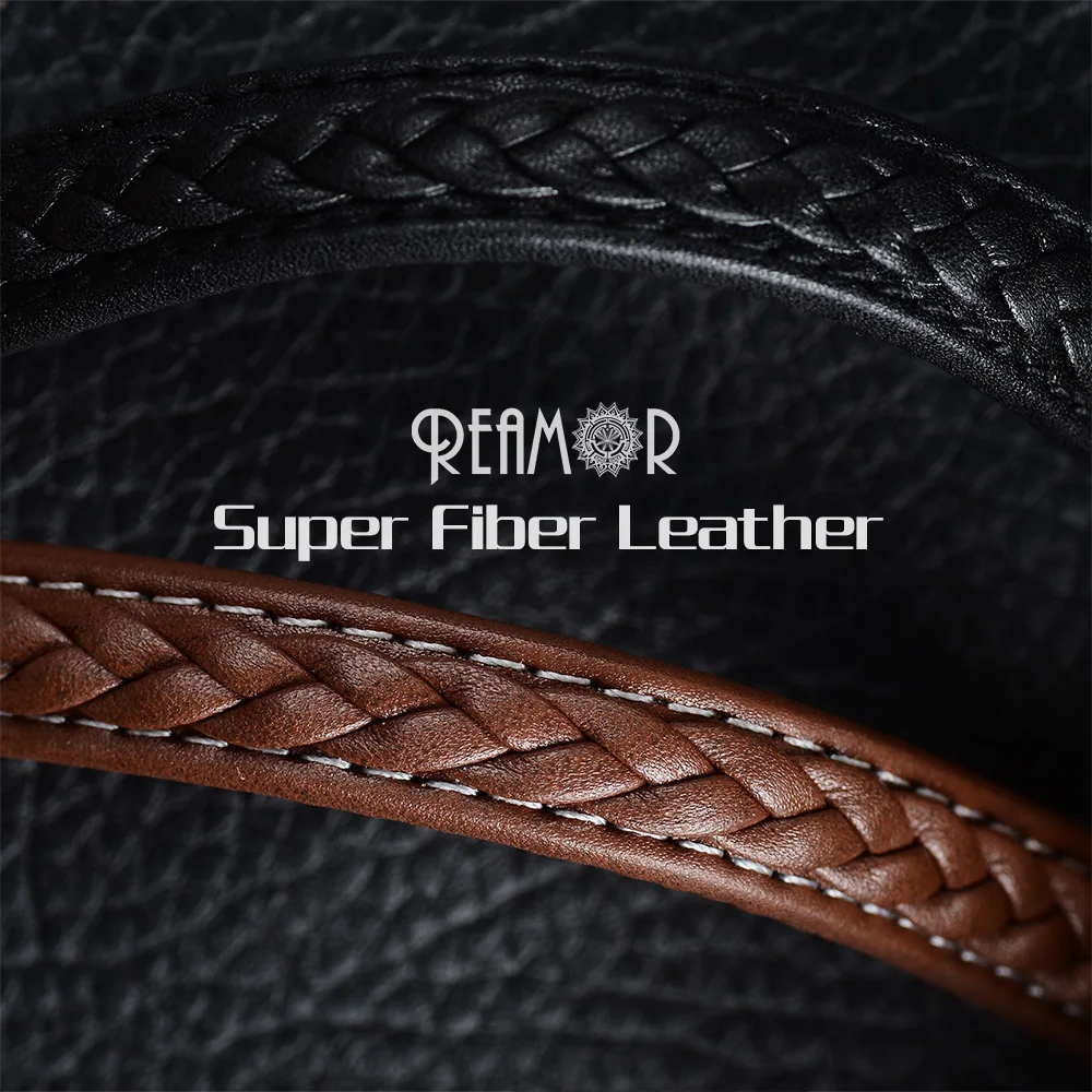 REAMOR Top Quality Super Fiber Weaved Leather Rope for Jewelry Making 12*6mm Water Repellency Cord For DIY Bracelets Accessories