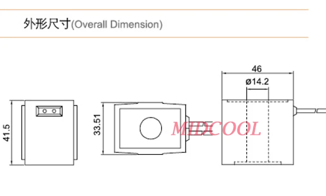 wire lead type electric water valve coil for spinning machine 220v AC Inside diameter 14mm high 41.5mm