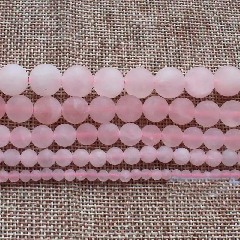 Frost Natural Rose Quart Round Beads15