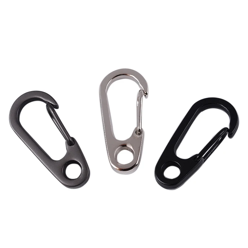 5Pcs Mini Tactical Spring Carabiner D Shaped Paracord Cord Buckle EDC Backpack Clasp Snap Hook Keychain Water Bottle SF Clip