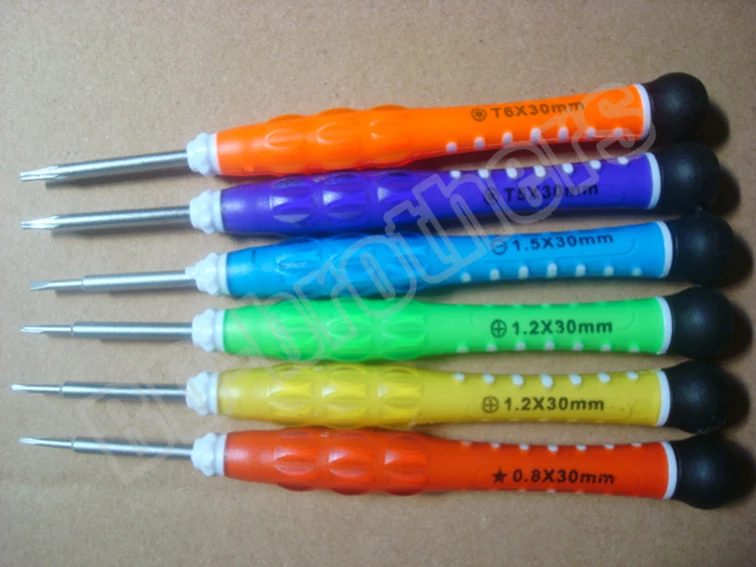 High Quality Repair Tool Plastic Handle Screwdrivers 0.8 Pentalobe 1.5 2.0 Phillips Straight T4 T5 T6 Screwdriver 1300pcs/lot