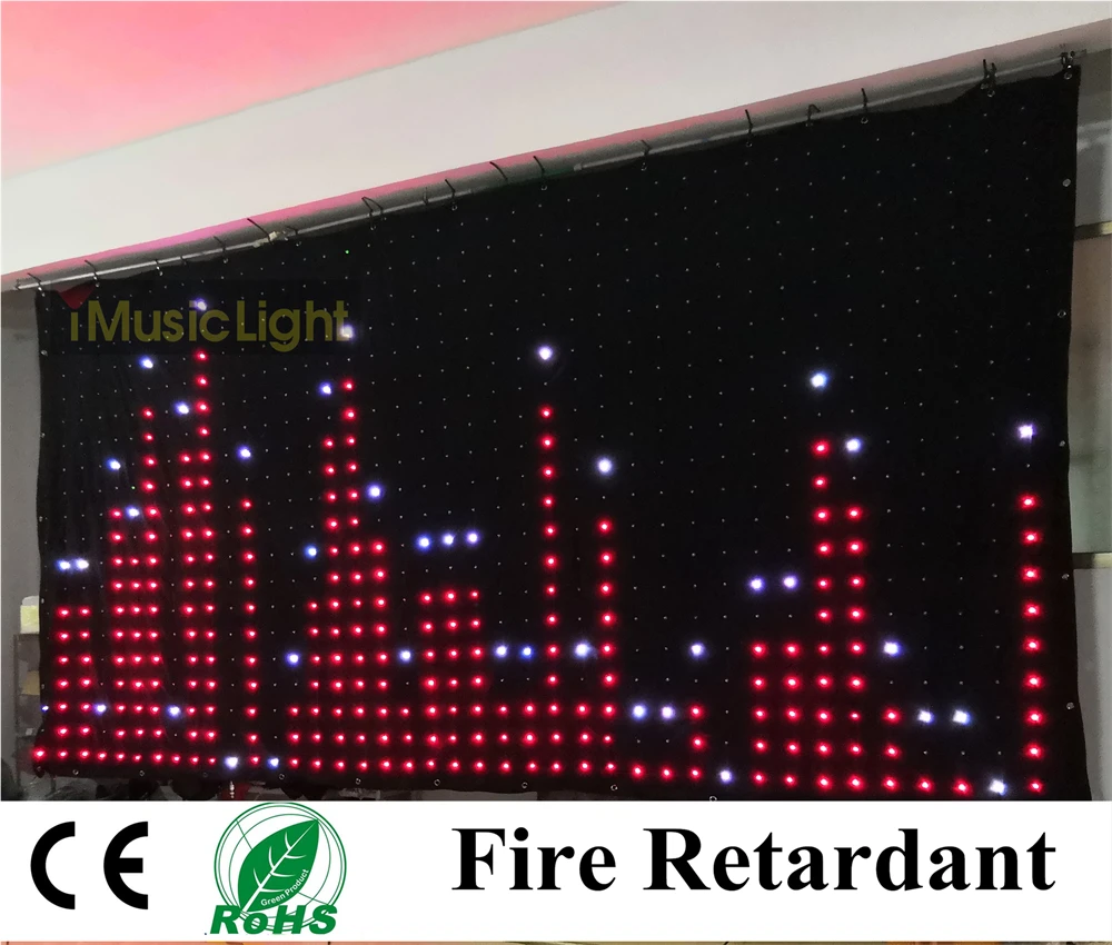 P10 2X4M RGB SMD LED Video Curtain Backdrop Lighting Effect Perfect for DJ Backdrops PC/DMX Control